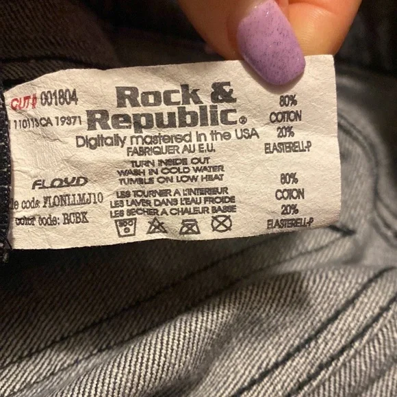 Rock & Republic Women’s Dark Wash High Rise Denim Jeans - Picture 10 of 15